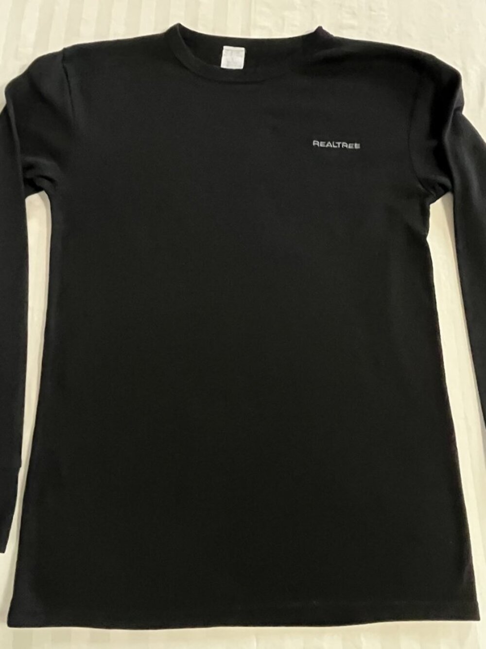 Realtree Medium (M) Black Mens Solid Stretch Long Sleeve Thermal